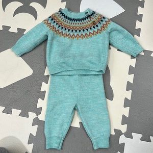 Blue Knit Sweater Set